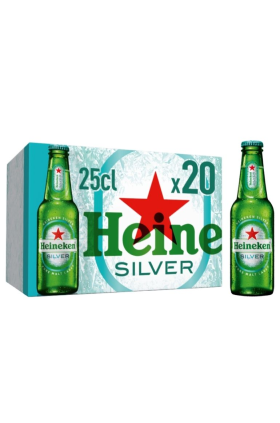 Heineken Silver Glass Bottles - Hansa